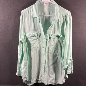 Babaton Aritzia Tencel Lyocell Utility Button Down Shirt Mint‎ Green L